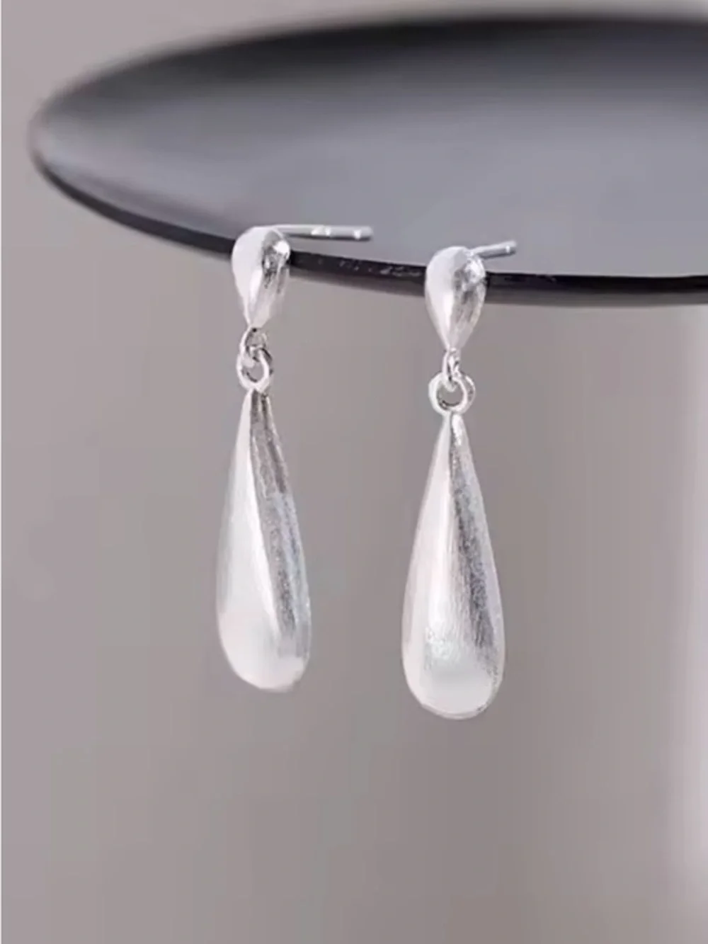 New Brushed Silver Earrings
